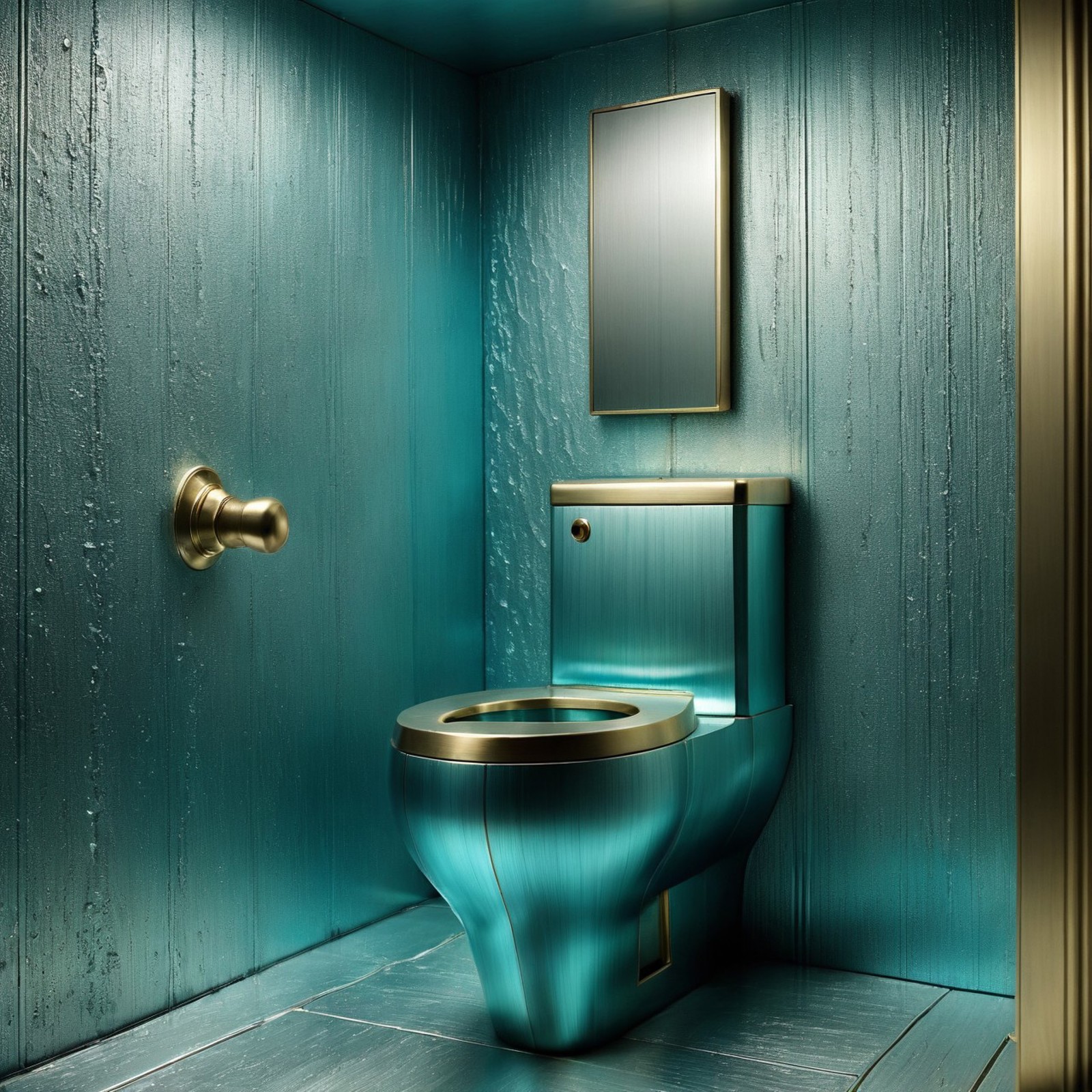cs-m3tal-400 modern furniture in a futuristic toilet, very detailed, intricate, ocean color palette